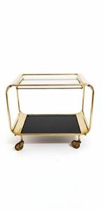 Serveerwagen - Messing, Glas - Franse Art Deco-barwagen, Antiek en Kunst
