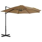 vidaXL Parasol met draagbare voet taupe, Tuin en Terras, Verzenden, Nieuw, 3 tot 4 meter