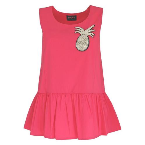 Verysimple • fuchsia top met ananas • 34 (IT40), Kleding | Dames, Tops, Roze, Nieuw, Maat 36 (S), Verzenden
