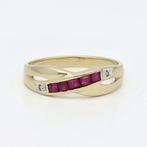 Ring - 14 karaat Geel goud Robijn - Diamant, Sieraden, Tassen en Uiterlijk, Ringen, Nieuw