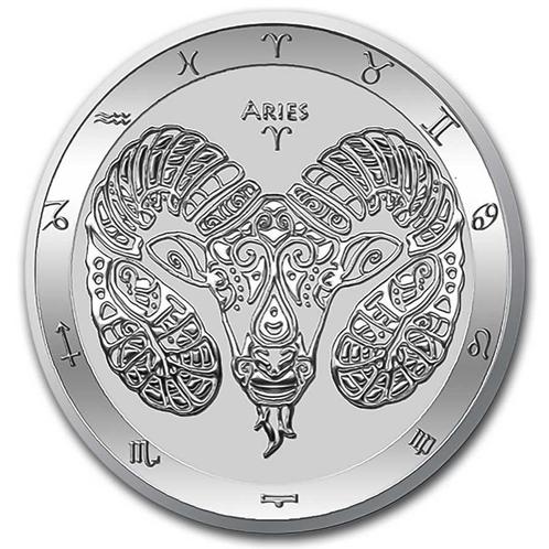 Tokelau Zodiac series - Aries 1 oz 2021, Postzegels en Munten, Munten | Oceanië, Losse munt, Zilver, Verzenden