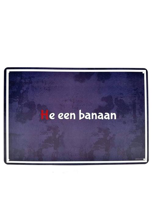 Metalen Wandbord - MasterMovies - He een banaan, Huis en Inrichting, Woonaccessoires | Wanddecoraties, Ophalen of Verzenden