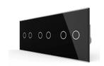 Livolo 2+2+2 Touch Wisselschakelaar | Zwart |, Ophalen of Verzenden, Nieuw, Schakelaar