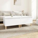 vidaXL Bijzettafels 2 st 50x46x35 cm bewerkt hout wit, Huis en Inrichting, Tafels | Bijzettafels, Verzenden, Nieuw