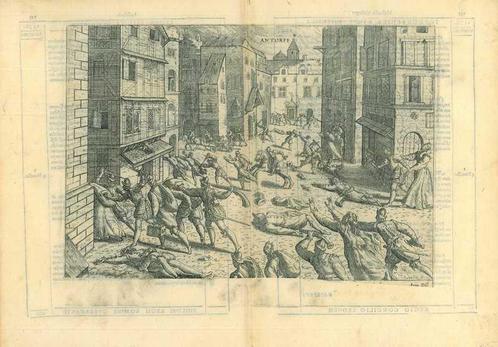 Historische prent van Antwerp, Antiek en Kunst, Kunst | Etsen en Gravures
