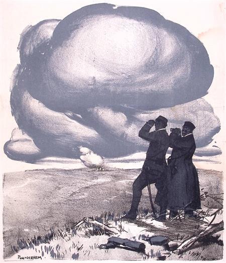 Spotprent Oorlog in het oostfront tijdens Eerste Wereldoo..., Antiek en Kunst, Kunst | Litho's en Zeefdrukken, Verzenden