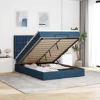 vidaXL Ottoman bed met matras en LEDs 140x190cm stof blauw, Stof, Verzenden, Blauw, Nieuw