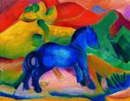 Kunstdruk Franz Marc - Blaues Pferdchen 90x70cm, Verzenden, Nieuw
