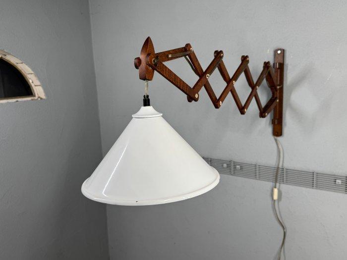 Lamp - Hout, Metaal - Grote vintage jaren 60 houten, Antiek en Kunst, Kunst | Designobjecten