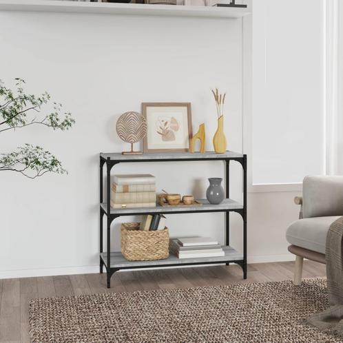 vidaXL Boekenkast 80x33x70,5 cm hout en staal grijs sonoma, Huis en Inrichting, Kasten | Boekenkasten, 25 tot 50 cm, Nieuw, Overige houtsoorten