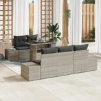 vidaXL 6-delige Tuinbankenset met kussens poly rattan, Verzenden, Nieuw, Rotan