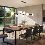 Hanglamp bollen | Bali | 120 cm | 8-lichts | Zwart, Ophalen of Verzenden, Nieuw, Metaal, 75 cm of meer