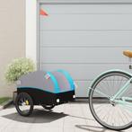 vidaXL Fietstrailer 30 kg ijzer zwart en blauw, Fietsen en Brommers, Fietsaccessoires | Aanhangers en Karren, Verzenden, Nieuw