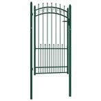 vidaXL Poort met speerpunten 100x175 cm staal groen, Tuin en Terras, Verzenden, Nieuw