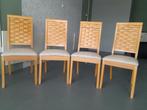 4 eetkamerstoelen Calligaris mooi door kwaliteit en eenvoud, Gebruikt, Landelijk modern, Overige kleuren, Riet of Rotan