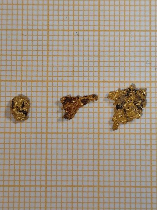 Gekristalliseerde goudklompjes uit Lower Mosquito Creek,, Verzamelen, Mineralen en Fossielen