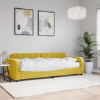 vidaXL Slaapbank met matras 80x200 cm fluweel geel, Eenpersoons, Verzenden, Nieuw, 80 cm