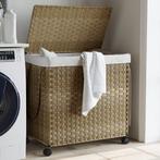 vidaXL Wasmand op wielen 60x35x60,5 cm rattan, Tuin en Terras, Droogmolens en Wasrekken, Verzenden, Nieuw