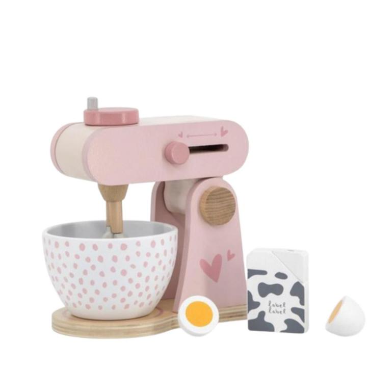 Roze houten keukenmixer voor kinderen met accessoires, ve..., Kinderen en Baby's, Speelgoed | Houten speelgoed, Nieuw, Ophalen of Verzenden