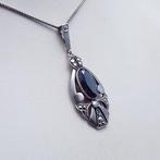 Zilver, Art Deco, Hematiet - Ketting met hanger - +