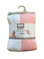 2-1 hoeslaken - jersey - 60x120 cm - Wit/Roze, Kinderen en Baby's, Kinderkamer | Beddengoed, Nieuw, Verzenden