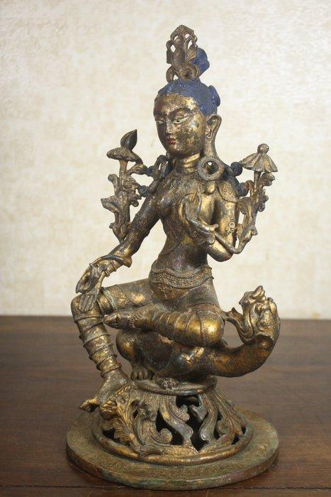This is a 35 cm tall statue of Green Tara Bodhisattva with a, Antiek en Kunst, Antiek | Overige Antiek