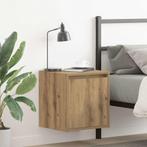 vidaXL Nachtkastjes 2 st wandgemonteerd 38x34x40 cm, Verzenden, Nieuw, Hout