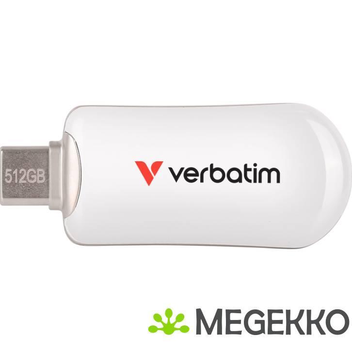 Verbatim 30231 Plectra 512GB USB-C Stick Wit, Computers en Software, RAM geheugen, Nieuw, Verzenden