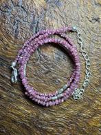 Ruwe roze diamanten collier + 925 zilver. 29,85 karaat.