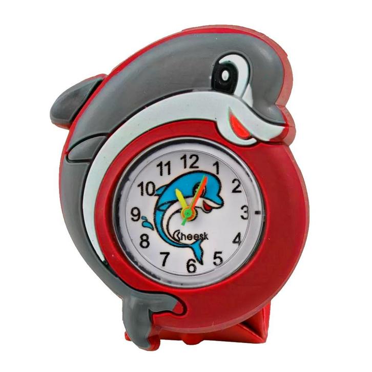 Fako - Kinderhorloge - Slap On Mini - Dolfijn - Rood, Sieraden, Tassen en Uiterlijk, Horloges | Kinderen, Verzenden