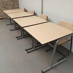 Set 4x Ahrend schooltafels met 4 stoelen - 80x80 cm
