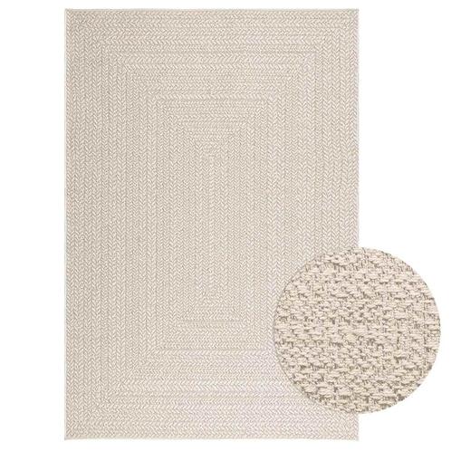 vidaXL Vloerkleed ZIZUR room binnen en buiten 140x200 cm, Huis en Inrichting, Stoffering | Tapijten en Kleden, Crème, Nieuw, Verzenden