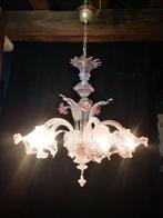 Plafondlamp - Helder/roze glas