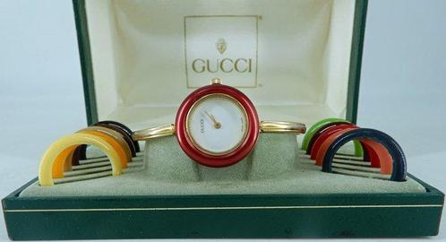 Gucci - Very rare Gucci bangle watch with coloured bezels -, Sieraden, Tassen en Uiterlijk, Horloges | Heren