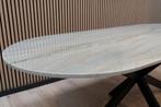 Plat Ovale Tafel van Mediterraneo Kwartsiet  220x100, Ophalen, Overige materialen, Nieuw, Vijf personen of meer