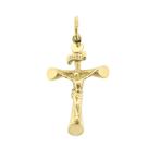 Gouden hanger van een kruis met corpus | INRI (kruis hanger), Ophalen of Verzenden, Gebruikt, Goud, Overige merken