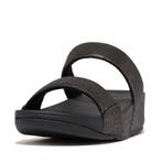 -0% FitFlop  FitFlop Lulu glitz-canvas slides  maat 36, Kleding | Dames, Schoenen, Slippers, Verzenden, Zwart, Nieuw