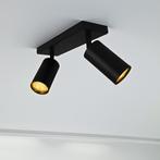Opbouw plafond spot dubbel | Zwart | GU10 fitting, Huis en Inrichting, Lampen | Spots, Ophalen of Verzenden, Nieuw