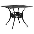 vidaXL Tuintafel 90x90x73 cm gietaluminium zwart, Verzenden, Nieuw, Aluminium