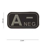 Patch Bloedgroep A negatief, PVC met klittenband, Verzenden