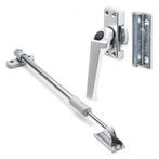 2x Raamsluiting met drukknop + Telescopische uitzetter | AXA, Doe-het-zelf en Verbouw, Hang- en Sluitwerk, Verzenden, Nieuw