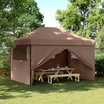 vidaXL Partytent inklapbaar pop-up met 4 zijwanden bruin, Tuin en Terras, Verzenden, Nieuw, Partytent