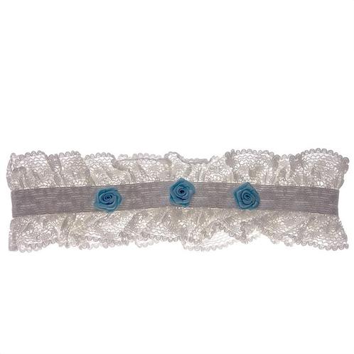 Kousenband ivoor met blauwe bloemetjes NIEUW, Kleding | Dames, Trouwkleding en Trouwaccessoires, Wit, Nieuw, Ophalen of Verzenden