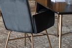 Eettafel - Bokke - 190x90 cm - Zwart/Goud - Jörn, Huis en Inrichting, Tafels | Eettafels, Verzenden, Nieuw