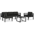 vidaXL 6-delige Loungeset met kussens aluminium antraciet, Verzenden, Nieuw, Aluminium, Loungeset