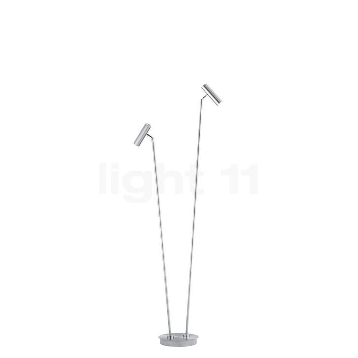 Hell Tom Vloerlamp LED 2-lichts, nikkel - 140 cm, Huis en Inrichting, Lampen | Vloerlampen, Nieuw, Verzenden
