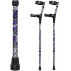 Elleboogkrukken ergonomisch paars met bloemen, Ophalen of Verzenden, Nieuw