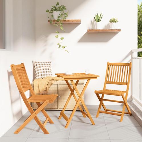 vidaXL 3-delige Tuinbistroset massief acaciahout, Tuin en Terras, Tuinsets en Loungesets, Nieuw, Verzenden