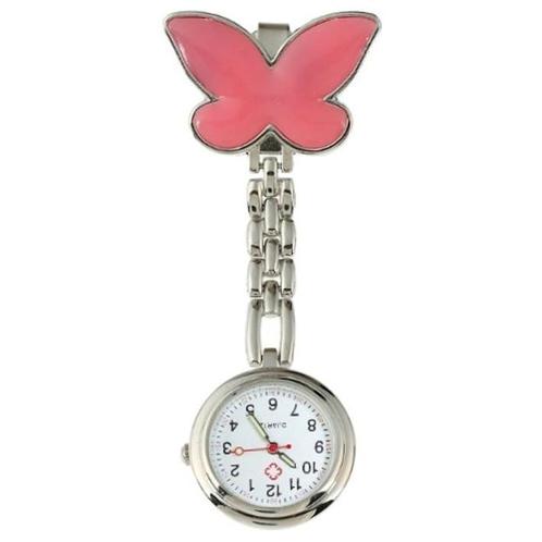 Fako® - Verpleegstershorloge - Vlinder - Roze, Sieraden, Tassen en Uiterlijk, Horloges | Dames, Verzenden