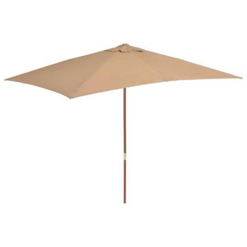 Houten Parasol Taupe 200x300 cm - Tweedekansje - OP=OP beschikbaar voor biedingen